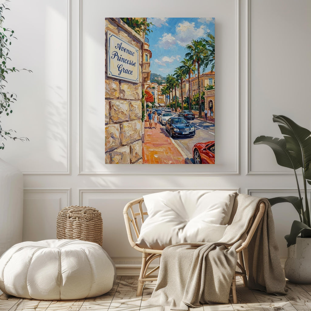 Avenue Princesse Grace Wall Art Print: Monte Carlo Monaco Travel Poster
