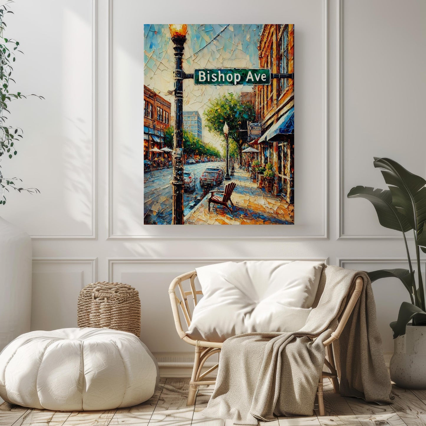 Texas Bishop Ave Wall Art Print, Dallas Travel Poster, Texas Gift, Housewarming Decor, Unique Texas Artwork, Modern Travel Wall Decor