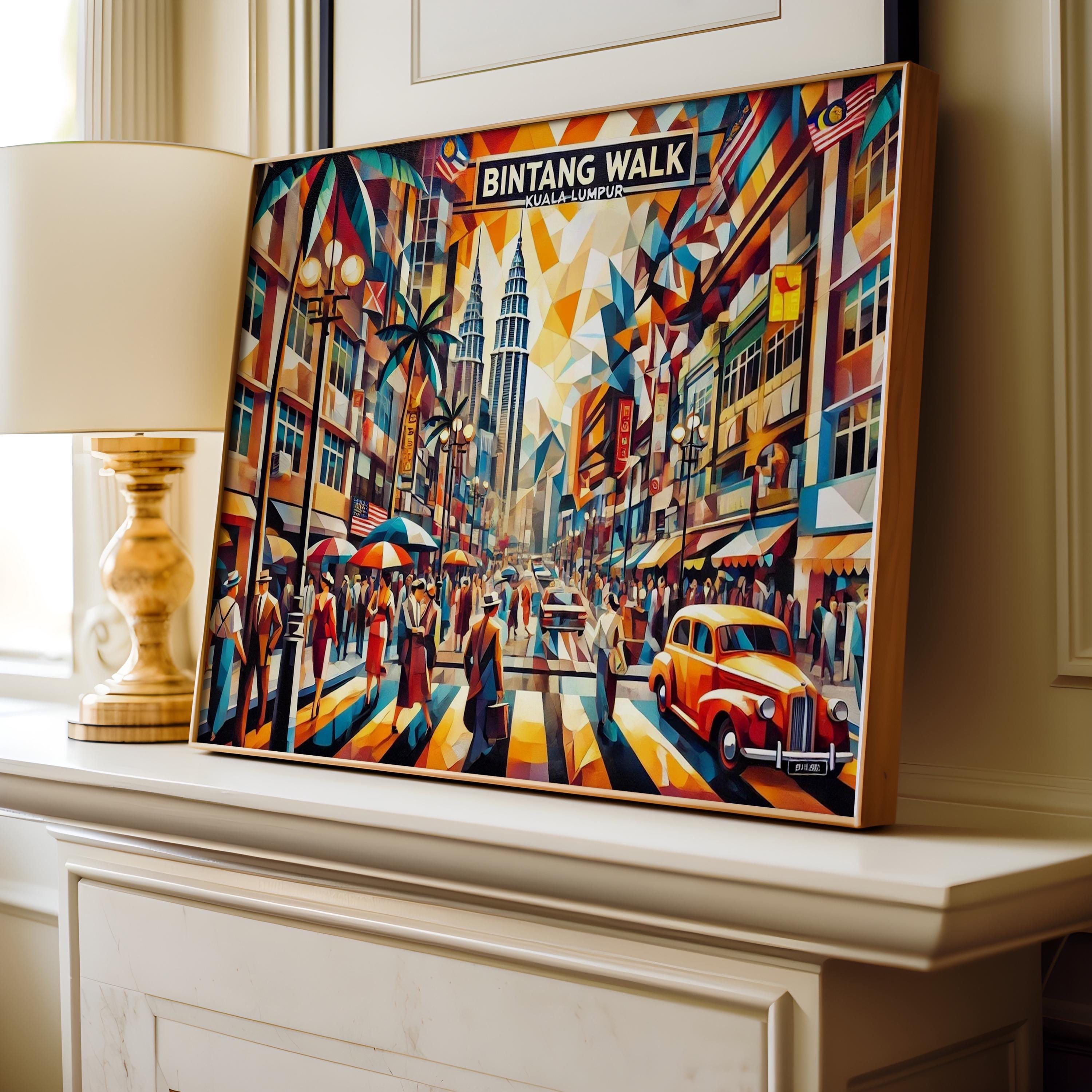 Bintang Walk Print - Kuala Lumpur Wall Art, Malaysia Travel Poster, Housewarming Gift, Modern Malaysia Art Decor