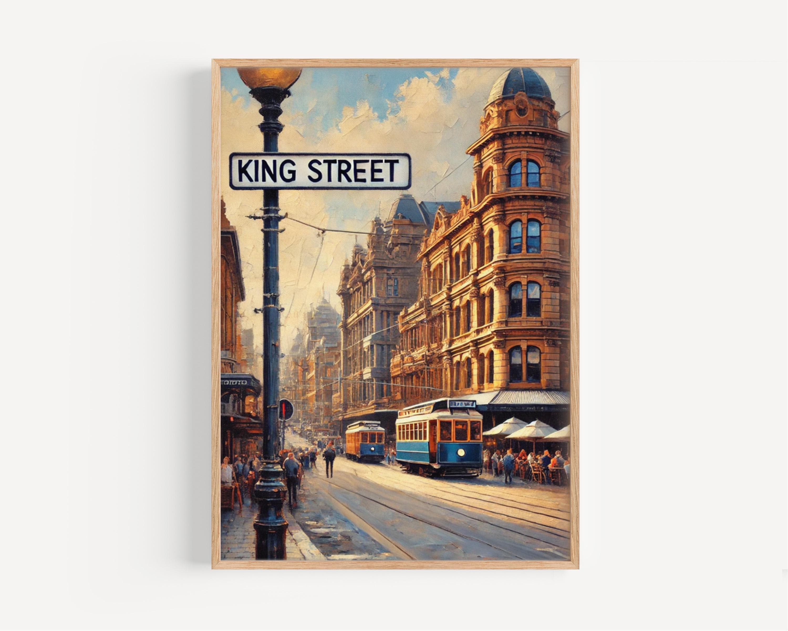 King Street Wall Art Sydney Print Australia Art Travel Poster Gift Housewarming Decor, Australian Souvenir, Newtown Street Sign