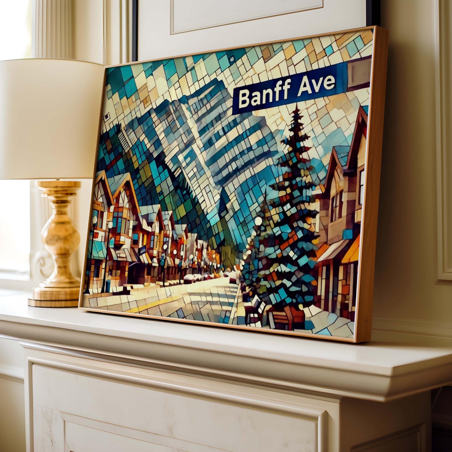 Canada Art Banff Avenue Wall Art Print, Travel Poster Canada Gift, Winter Artwork, Housewarming Decor, Scenic Banff Ave Travel Print