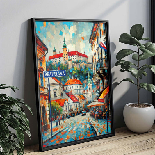 Bratislava Art Print - Bratislava Wall Art, Slovakia Travel Poster, Europe Home Decor, Housewarming Gift, Modern Cityscape Illustration