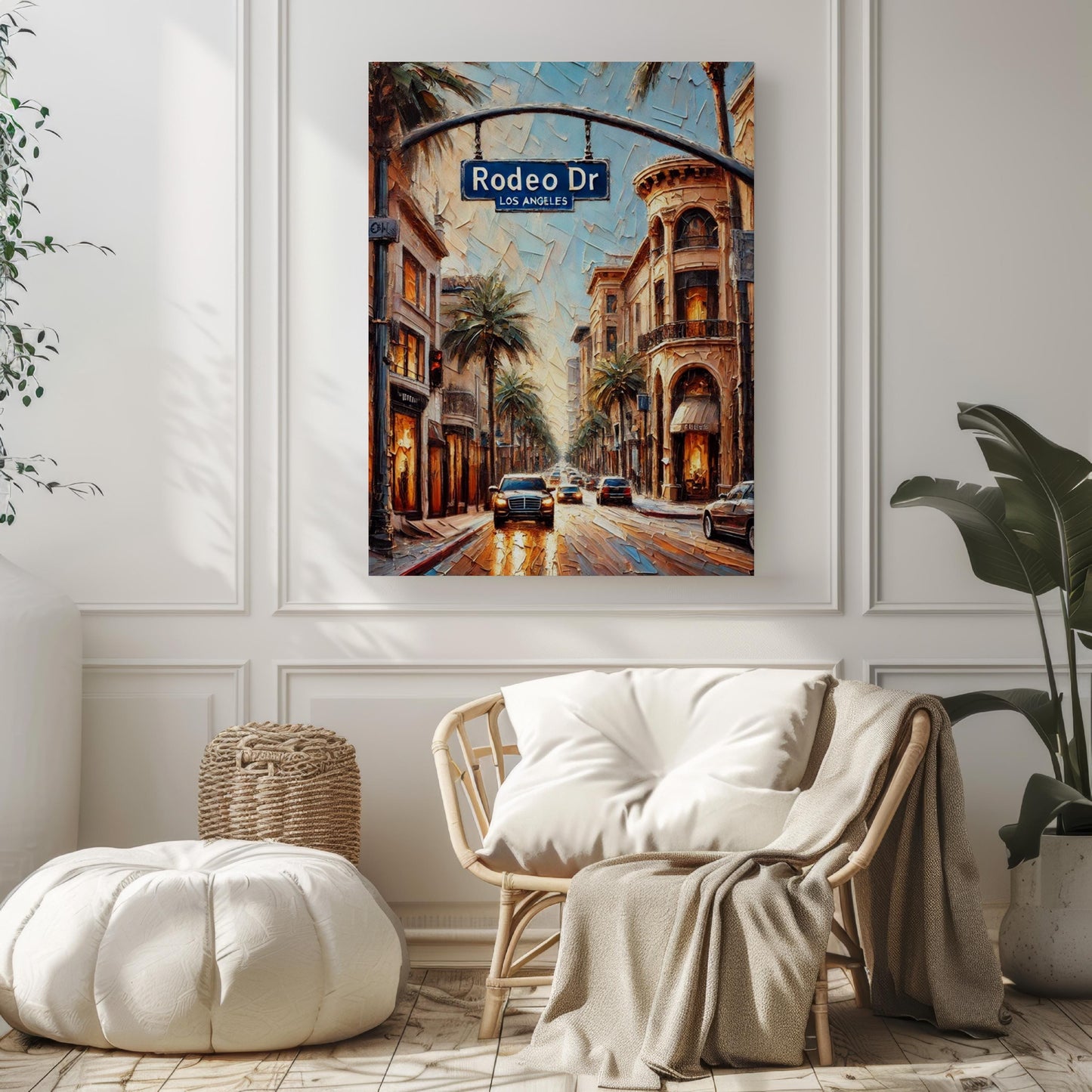 California Rodeo Drive Wall Art Print, Beverly Hills Travel Poster, Chic California Gift & Housewarming Decor