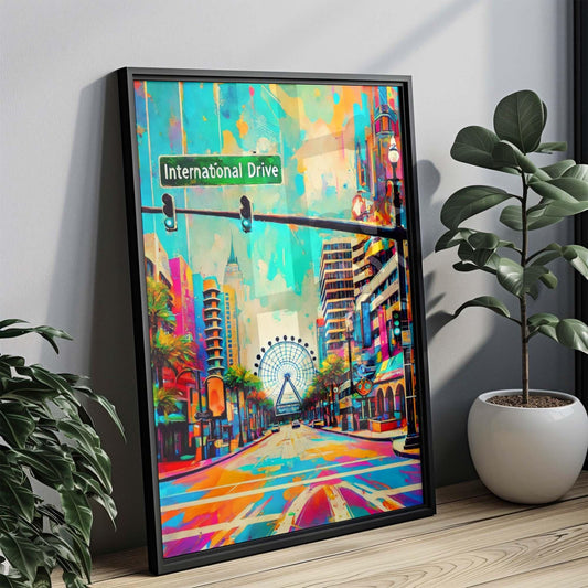 International Drive Wall Art Print, Orlando Florida Travel Poster, Housewarming Gift, Florida Art Decor, International Drive Travel Print