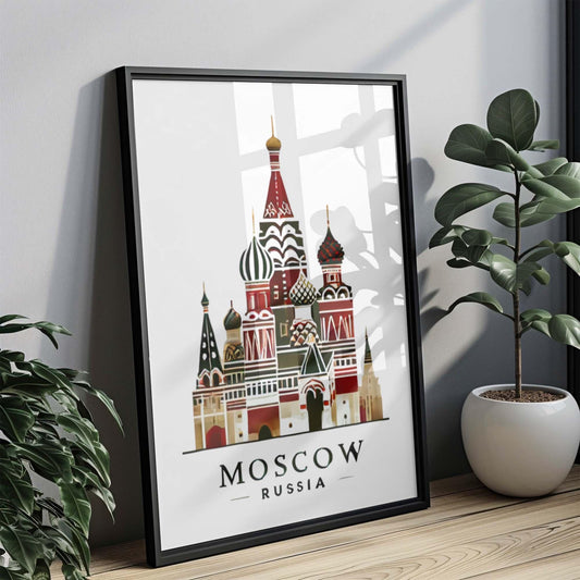 Moscow Print Wall Art - Russia Travel Decor, Housewarming & College Gift, Moscow Russia Artwork for Home