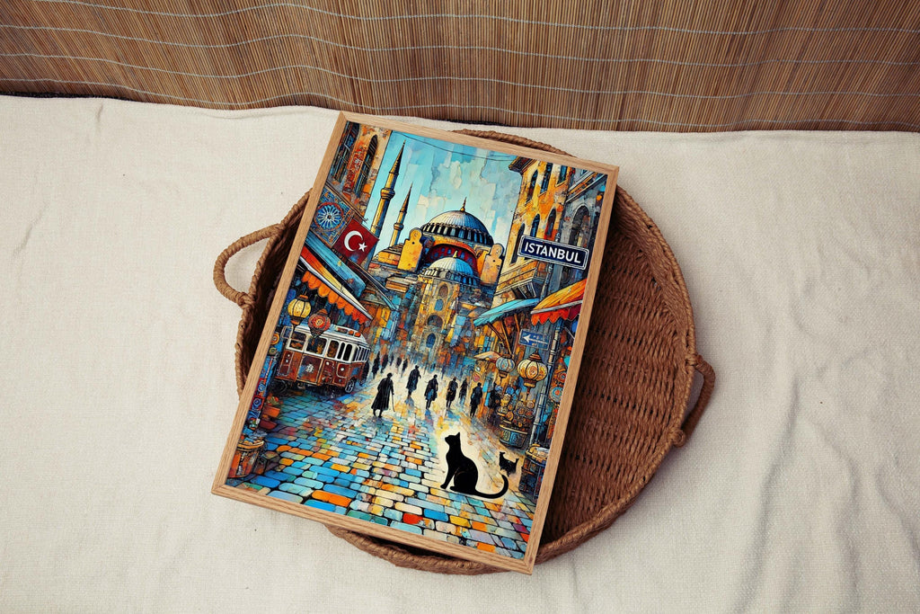 Istanbul Cityscape Print Vintage - Istanbul, Turkey