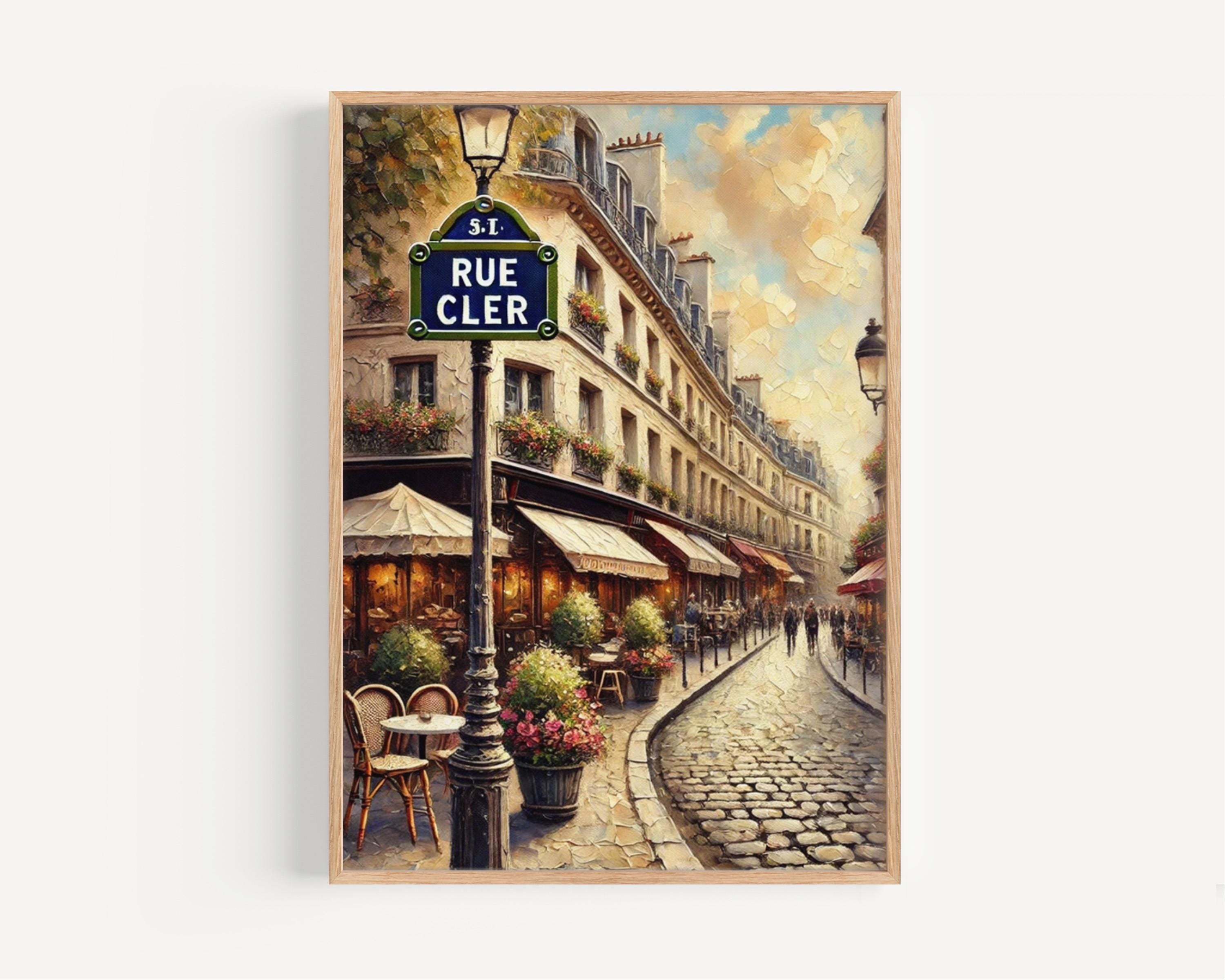 French Paris Rue Cler Wall Art Print - Elegant Parisian Travel Poster, Home Office Decor, Housewarming Gift & Souvenir