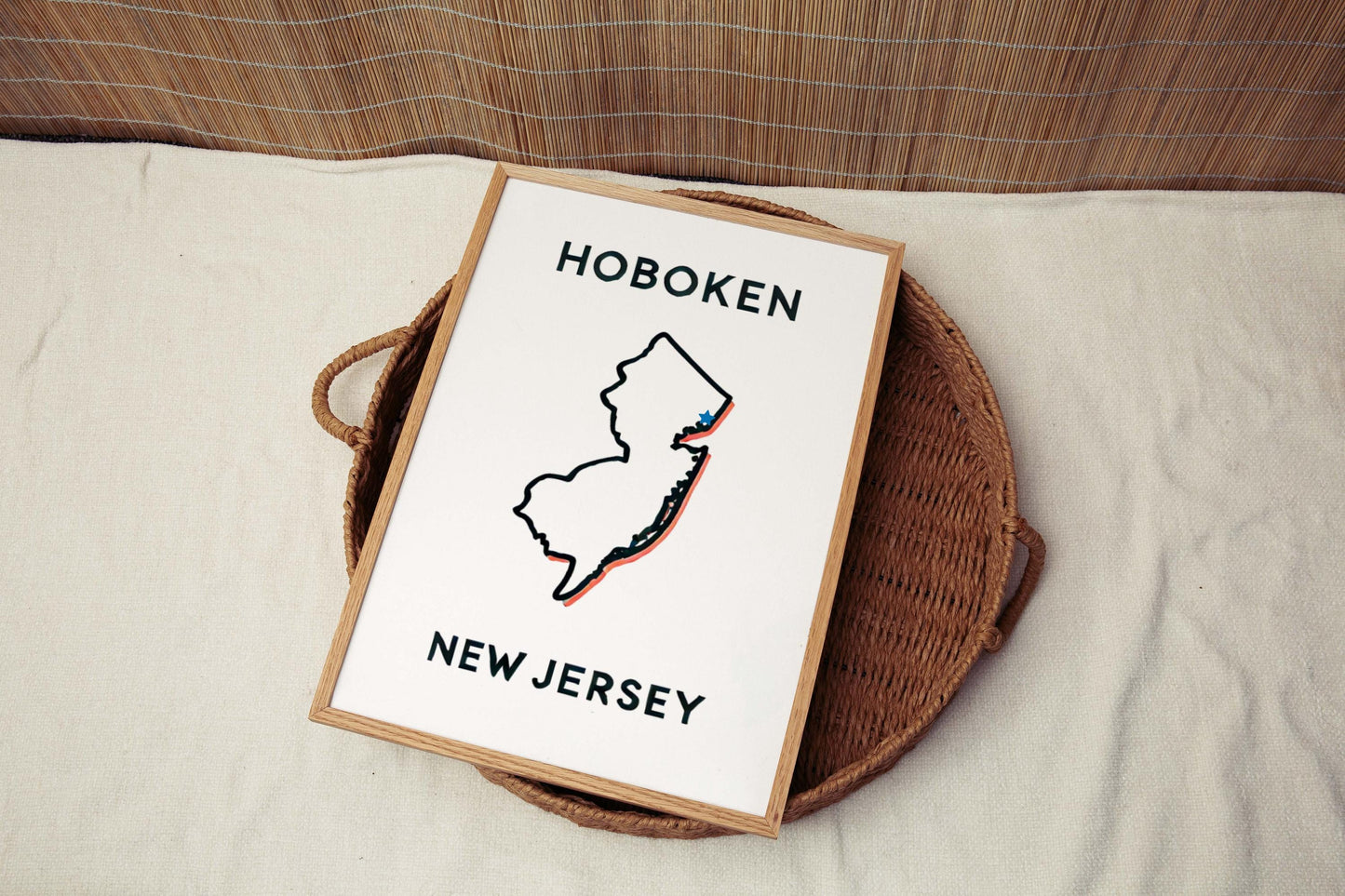 Hoboken Print Wall Art New Jersey City Travel Decor NJ Art Housewarming College Gift