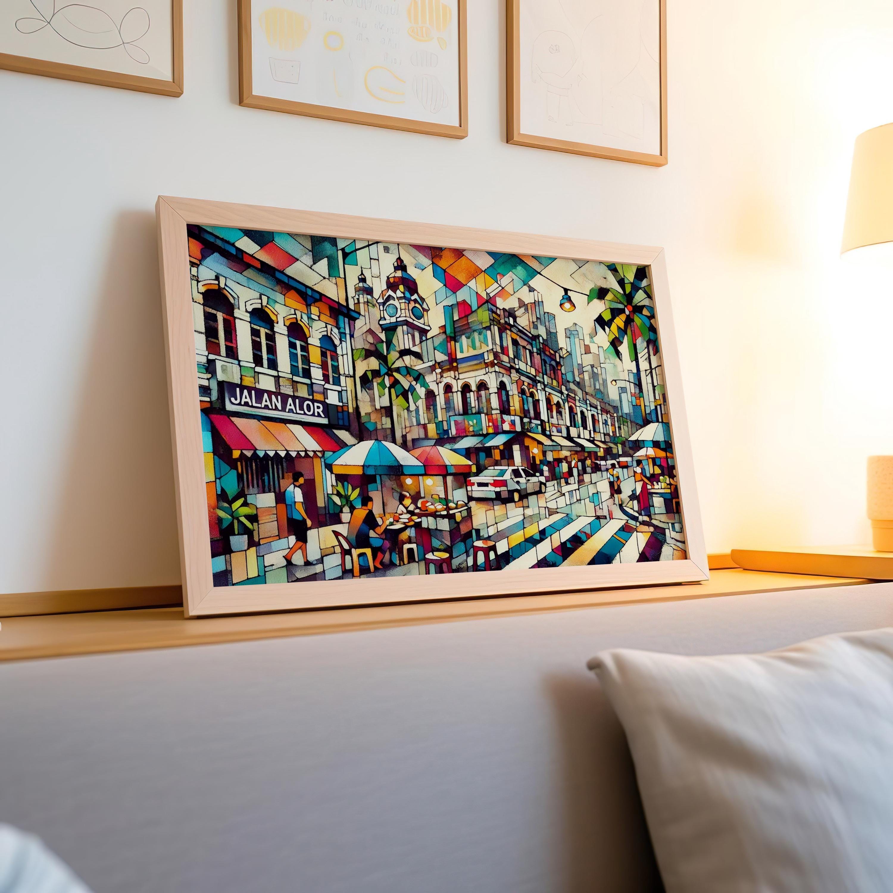 Jalan Alor Wall Art Print - Kuala Lumpur Travel Poster, Malaysia Art, Malaysian Decor, Housewarming Gift, Iconic Street Food Scene