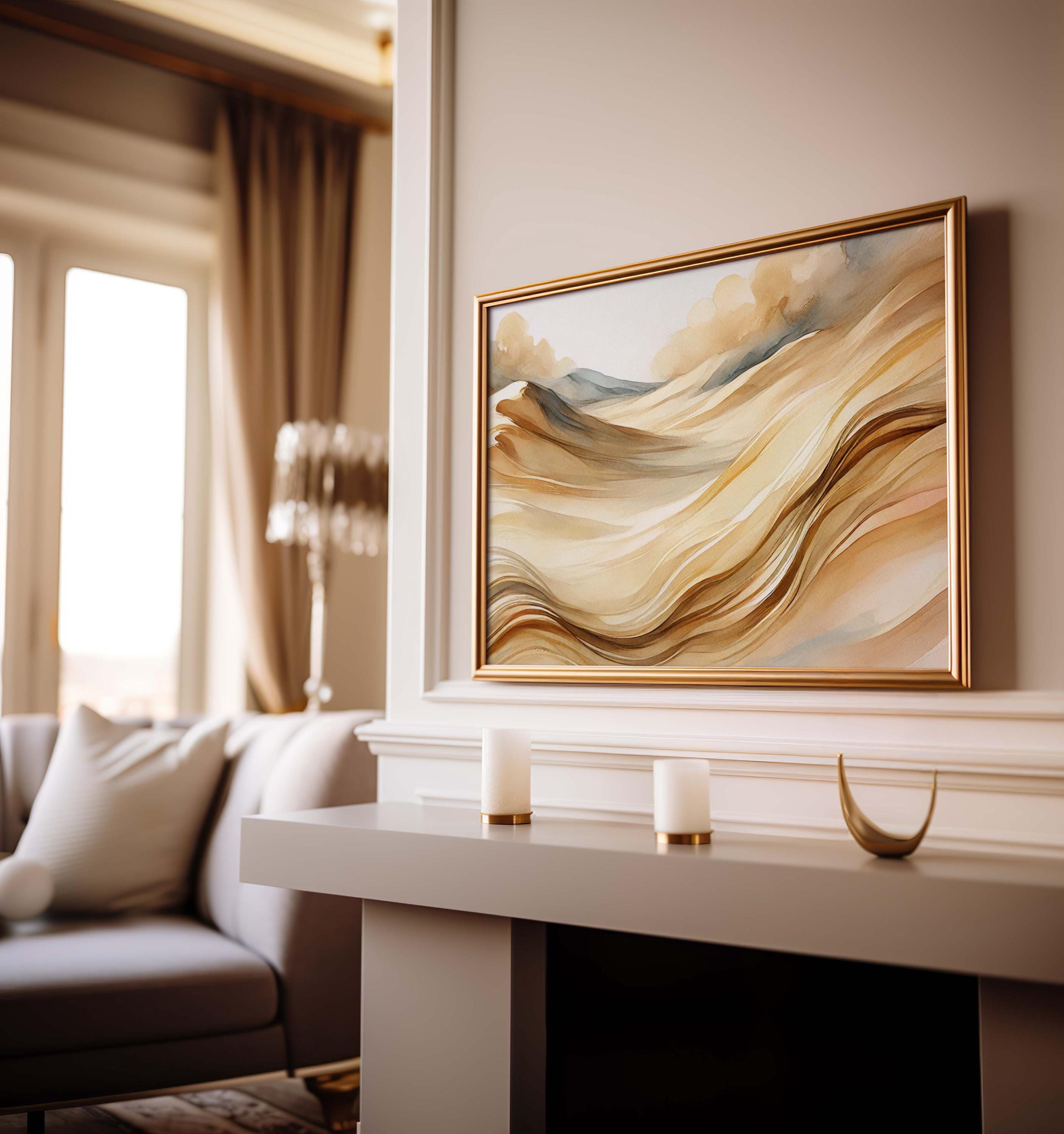 Desert Sand Dunes Wall Art Minimalist