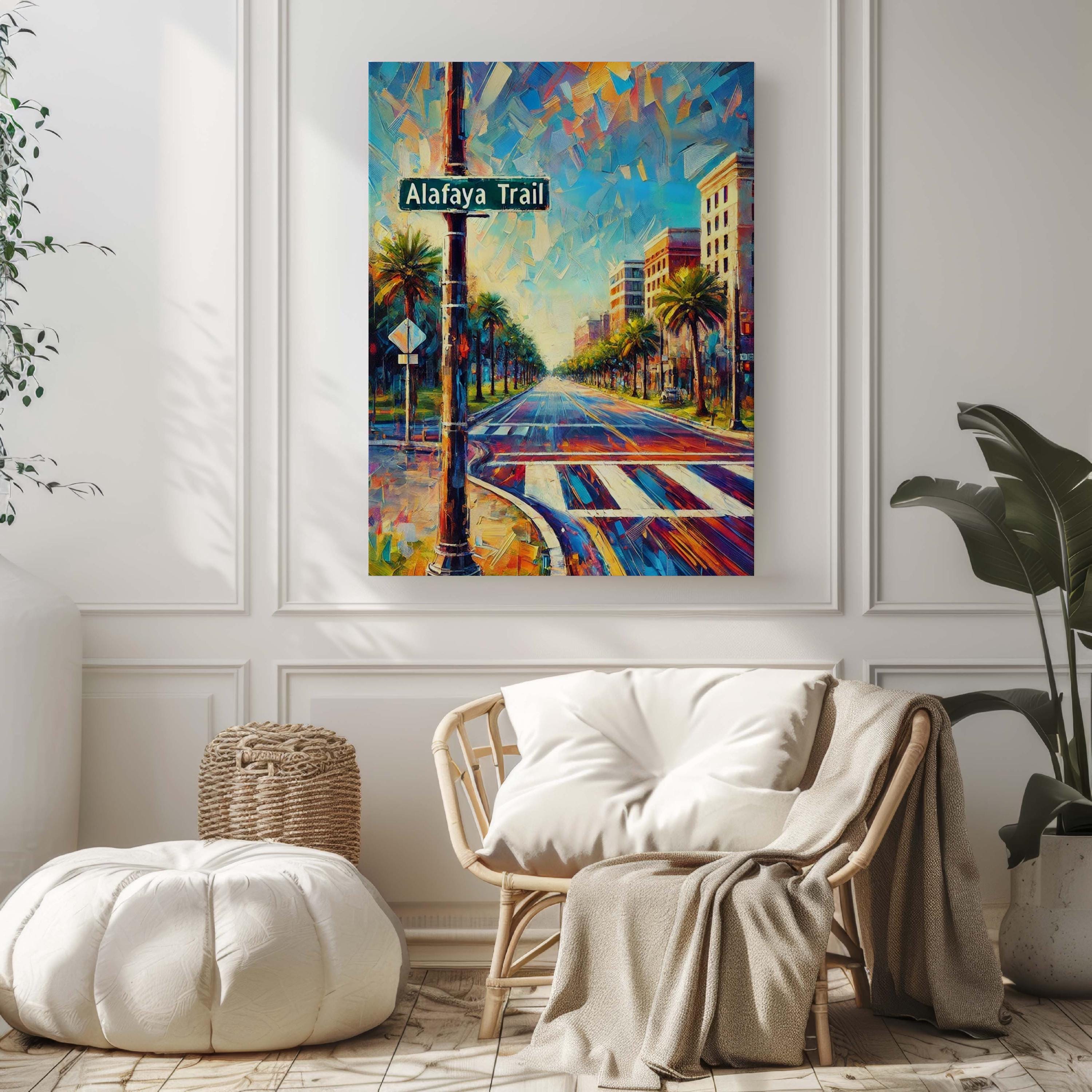 Alafaya Trail Print - Orlando Florida Artwork, Travel Poster Wall Art, Housewarming & Florida Gift Decor