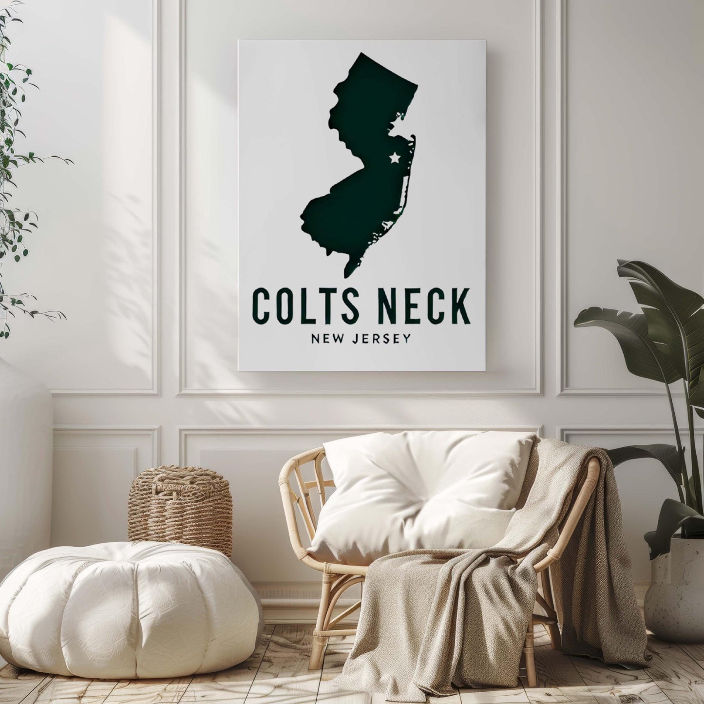 Colts Neck Print New Jersey Wall Art Map Travel Decor NJ Gift Housewarming College Room Decor
