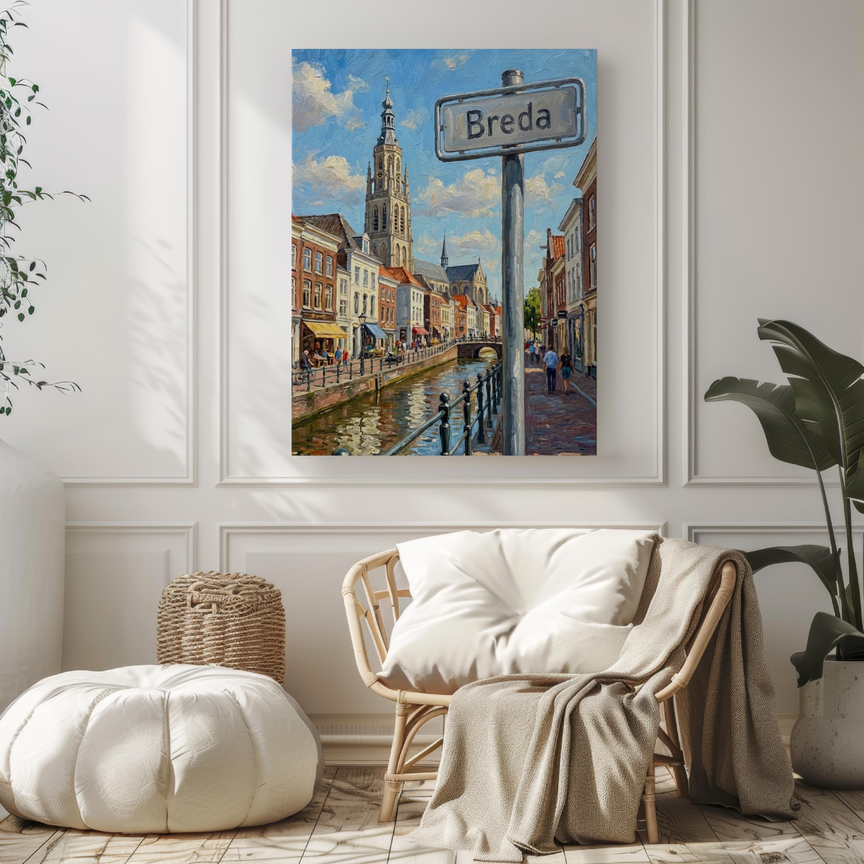 Breda Street Sign Wall Art Print: Historic Dutch City Travel Poster