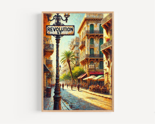 Revolution Street Wall Art | Algiers Cityscape Print | Algeria Artwork | Travel Souvenir | Fine Art Poster | Unique Gift for Travelers