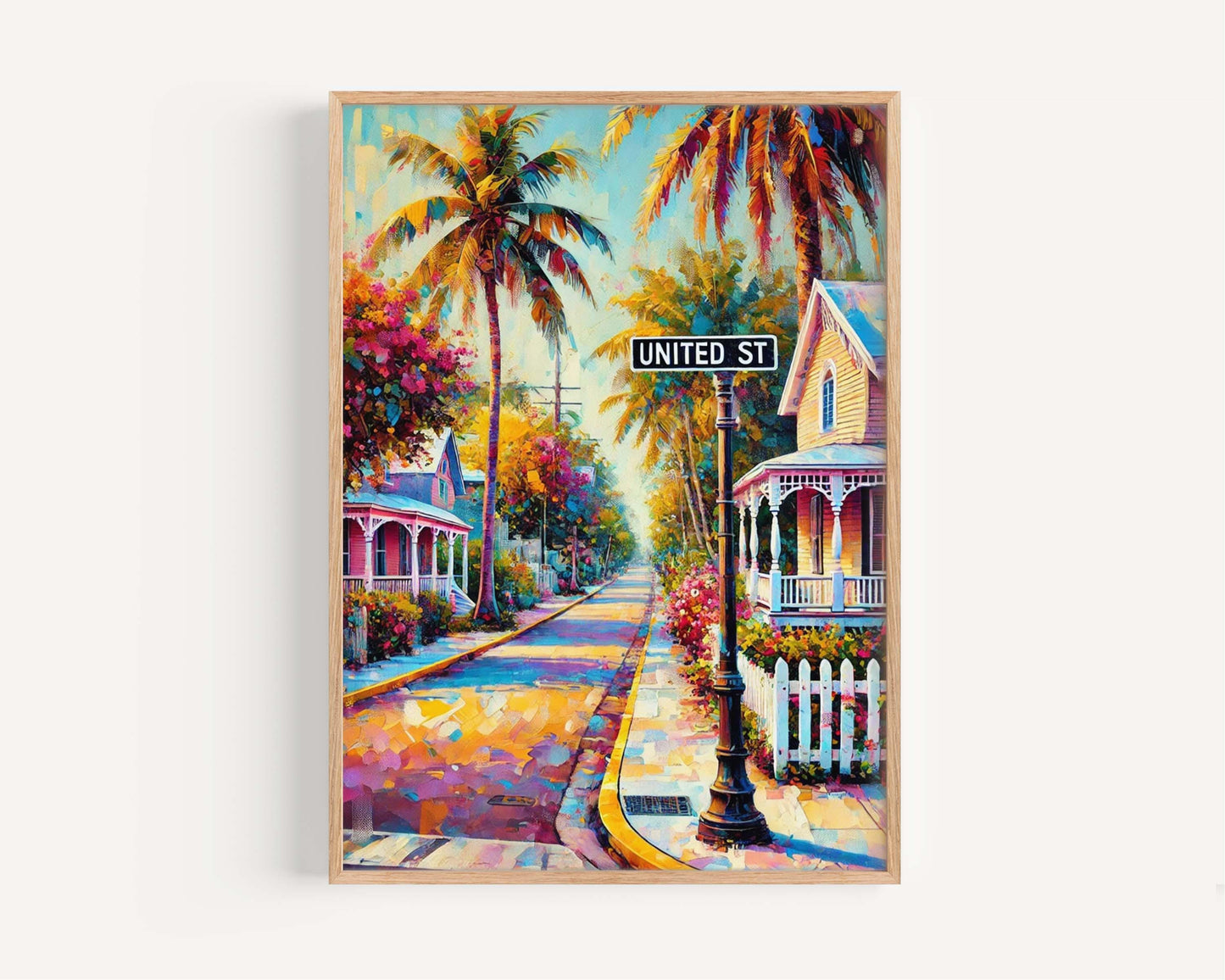 United St Print Key West Wall Art Florida Travel Poster Housewarming Gift FL Artwork