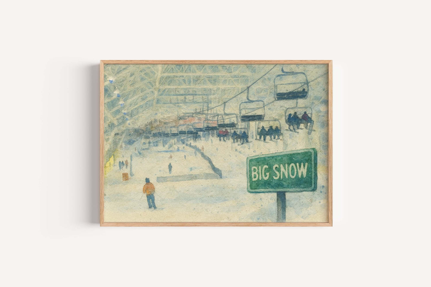 Big Snow Ski Michigan Snowboard Art Winter Poster Mountain Wall Decor Ski Resort Map Ski Trip Gift Alpine Print Snow Adventure