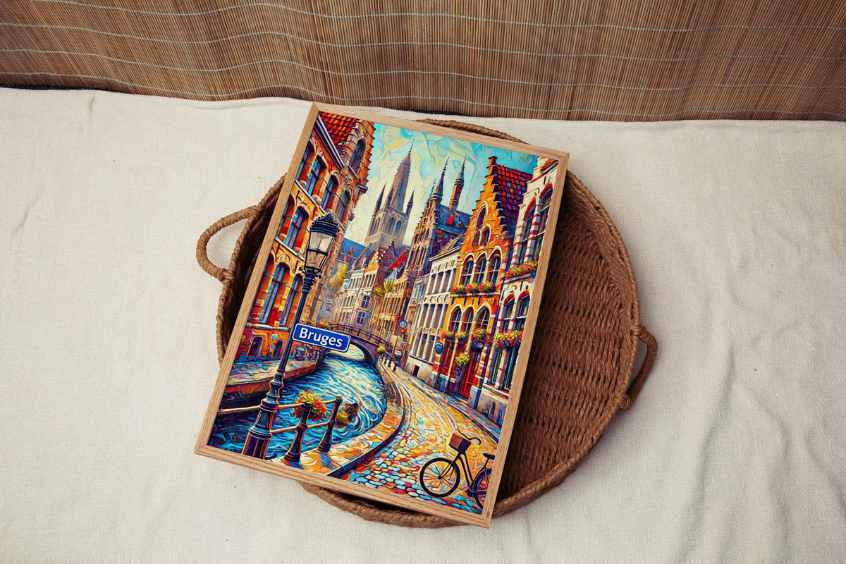 Bruges Wall Art Vintage - Bruges, Belgium