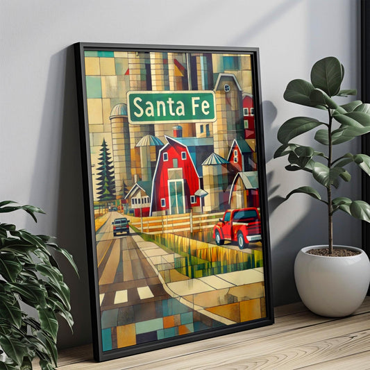 New Mexico Wall Art Santa Fe Print Travel Poster New Mexico Gift USA Souvenir Housewarming Decor