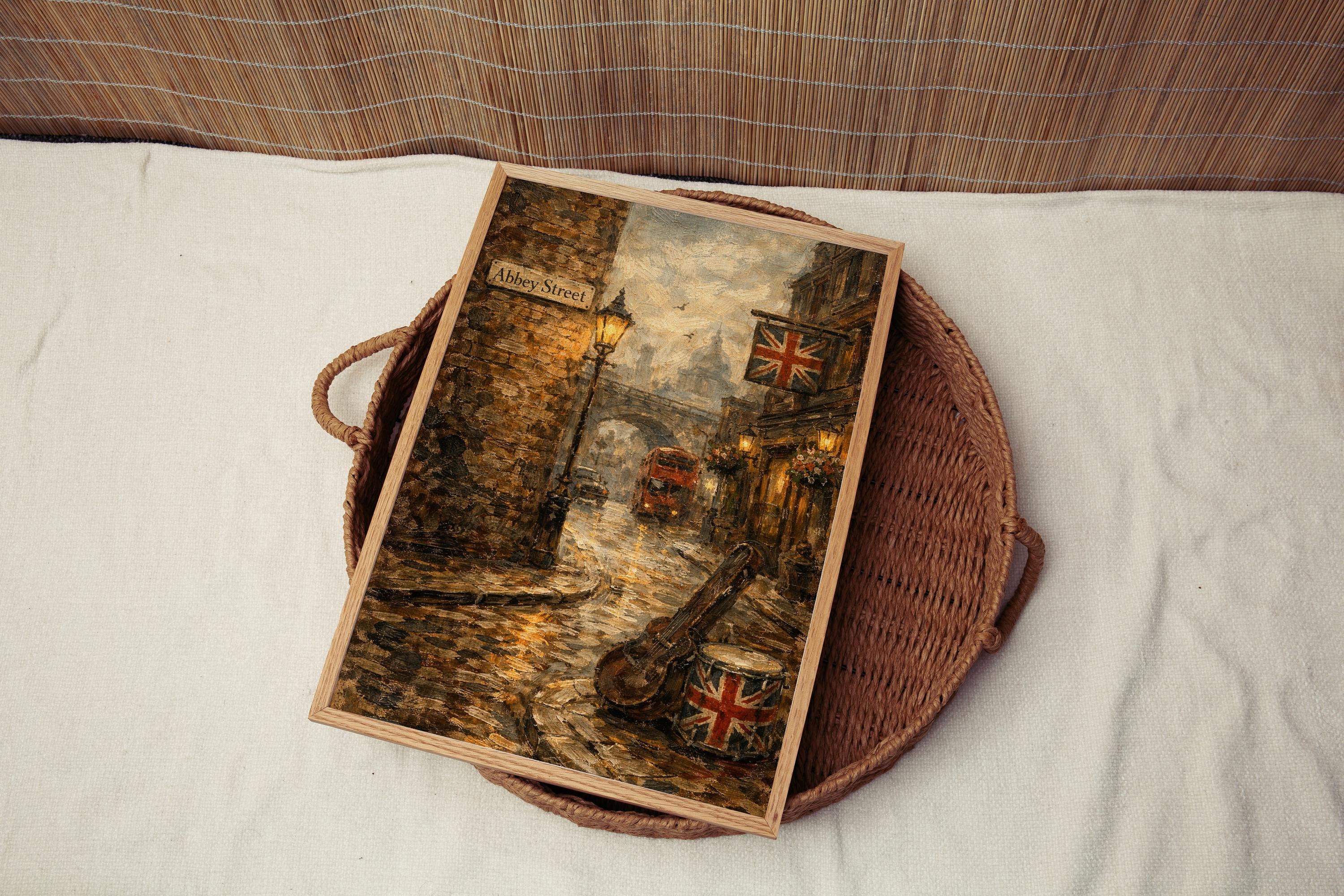 Abbey Street Cubism Art Print: Dublin City Center Travel Poster