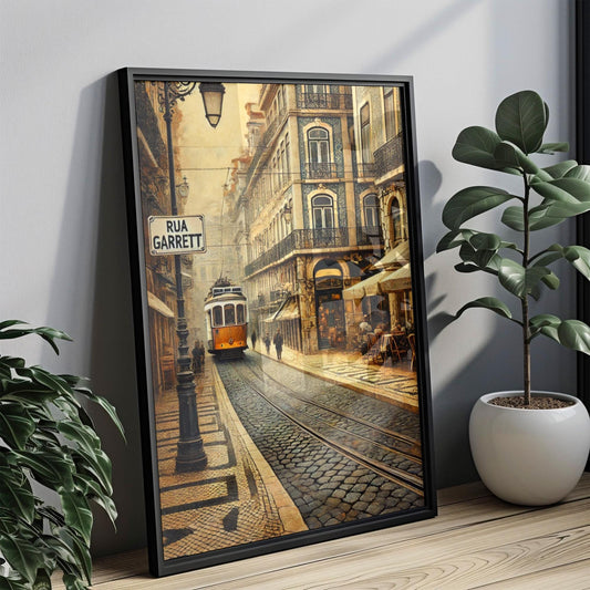 Lisbon Wall Art, Rua Garrett Print, Portugal Travel Poster, Chiado District Decor, Vintage Street Sign, Lisbon Souvenir, Personalized Gift