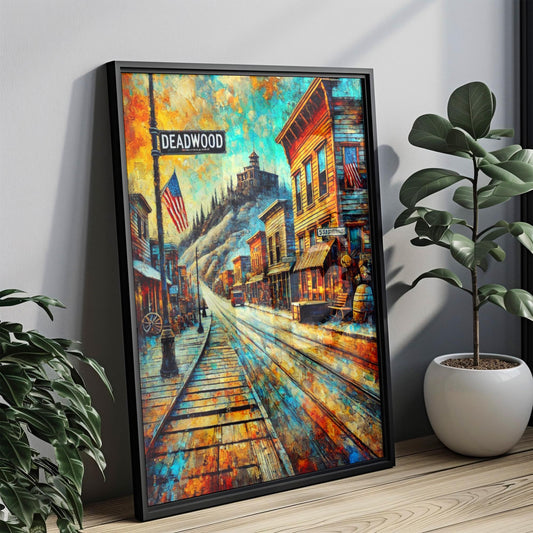 South Dakota Deadwood Wall Art Print - Travel Poster, USA Decor, Housewarming & South Dakota Gift