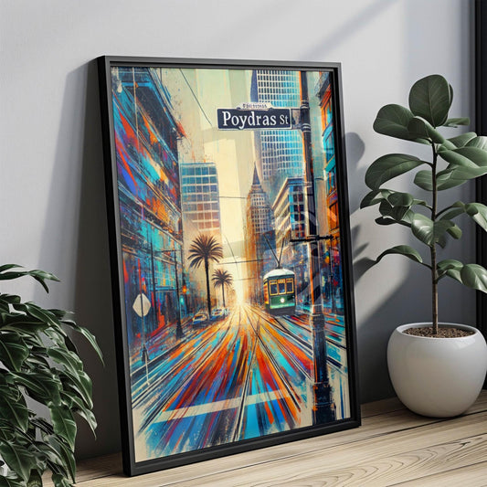 Louisiana New Orleans Poydras St Wall Art Travel Poster & Print, Housewarming Decor, Louisiana Gift, New Orleans Travel Print
