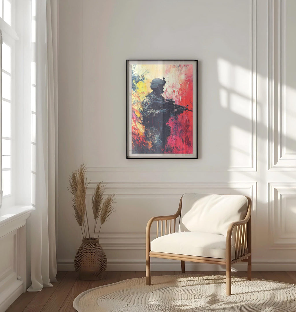Army Paint Abstract Canvas Vintage - USA