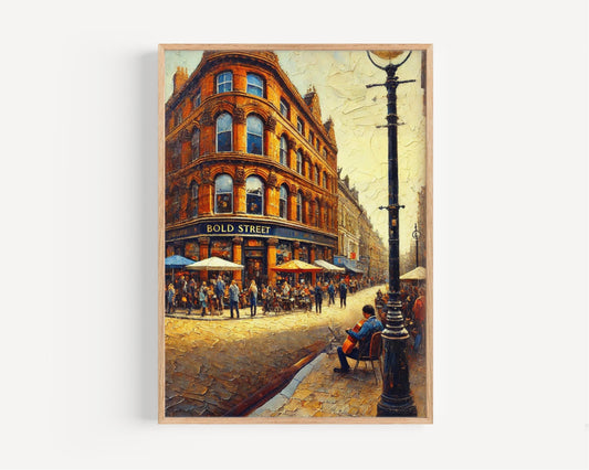 Bold Street Liverpool Wall Art, UK Cityscape Print, Travel Souvenir, Modern Fine Art Poster, Gift for Travelers, Vintage Street Scene