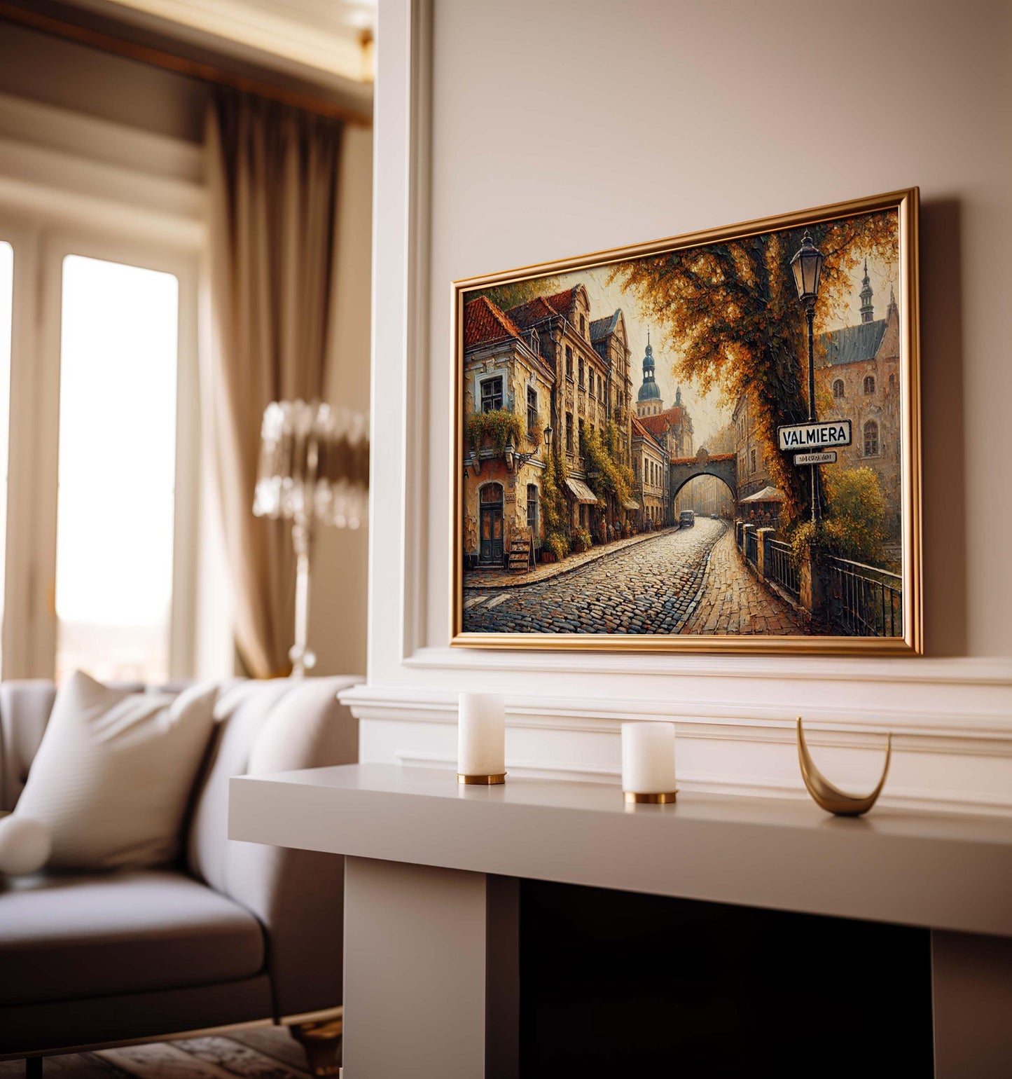 Valmiera Latvia Art Print: Baltic Folk Art Travel Souvenir