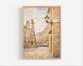 Graben Oil Painting Art Print: Vienna Austria Street Sign Travel Poster