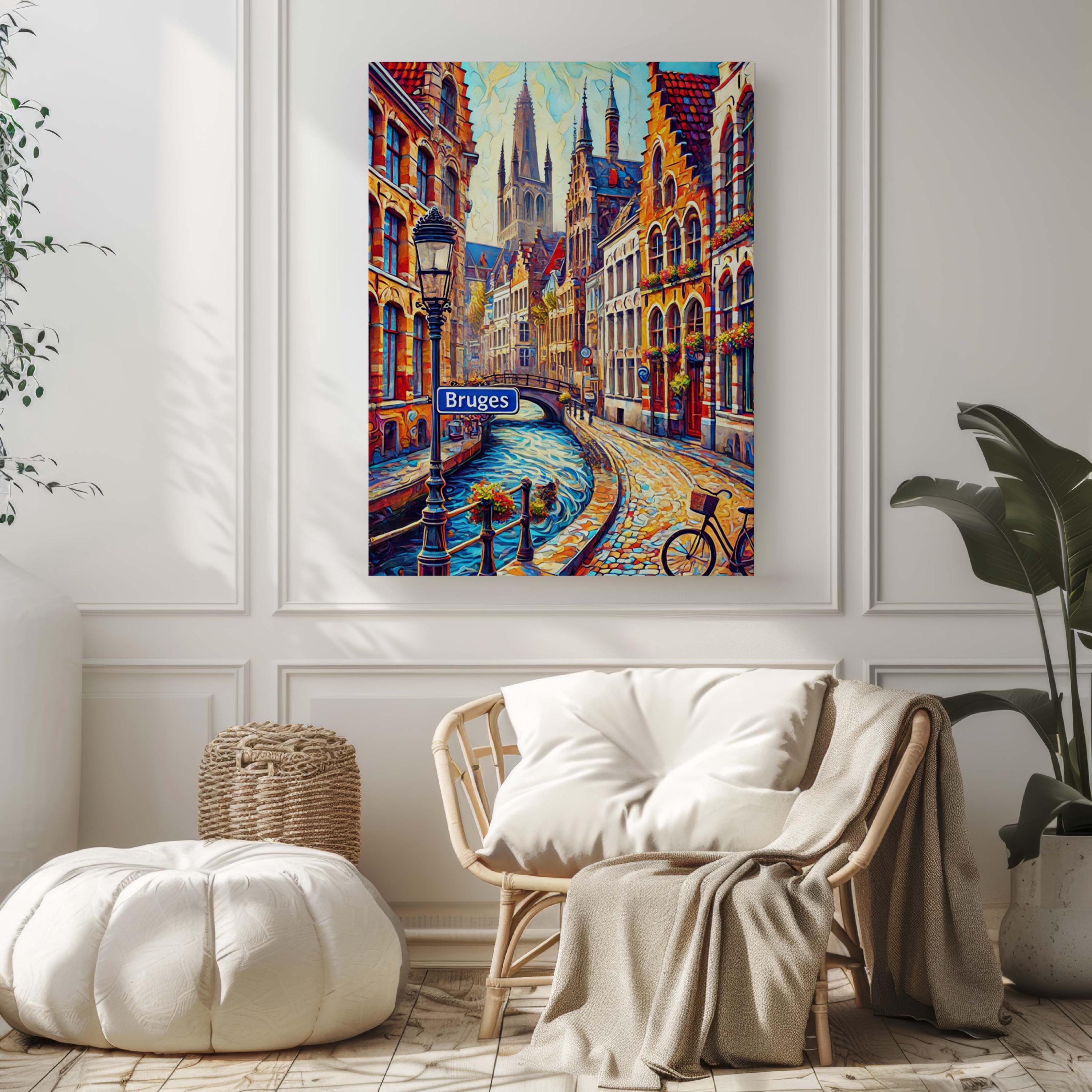 Bruges Wall Art Vintage - Bruges, Belgium
