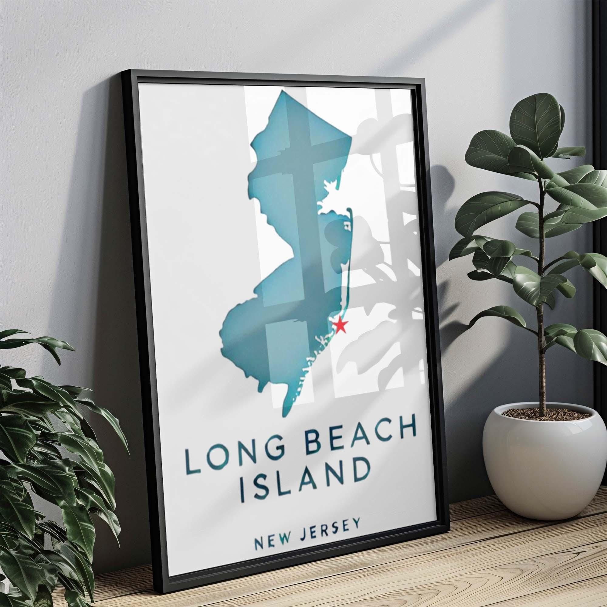 Long Beach Island Coastal Print - New Jersey, USA