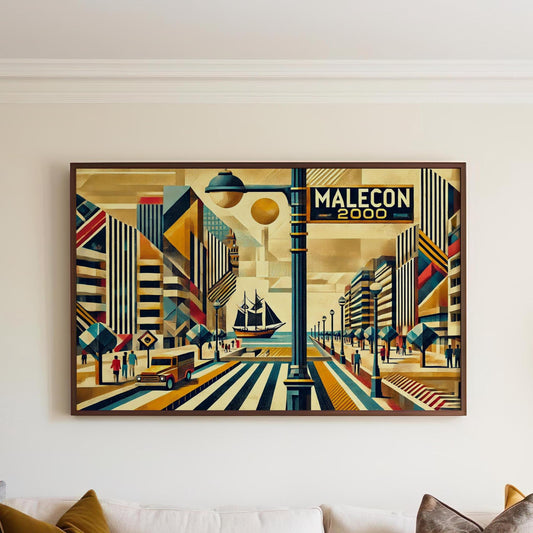 Malecon 2000 Wall Art Print – Guayaquil Ecuador Travel Poster, Housewarming Gift, Ecuadorian Decor, Vibrant Cityscape Illustration
