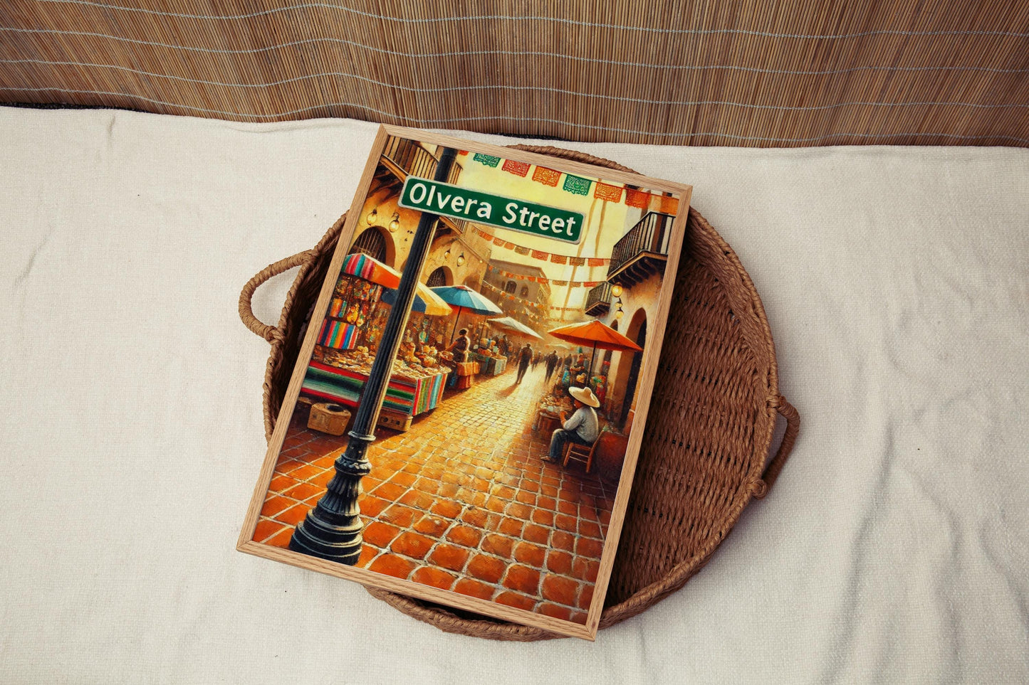 Olvera Street Wall Art | Los Angeles Travel Poster | California History Print | Latinx Culture Gift | Vibrant Souvenir | Fine Art Paper