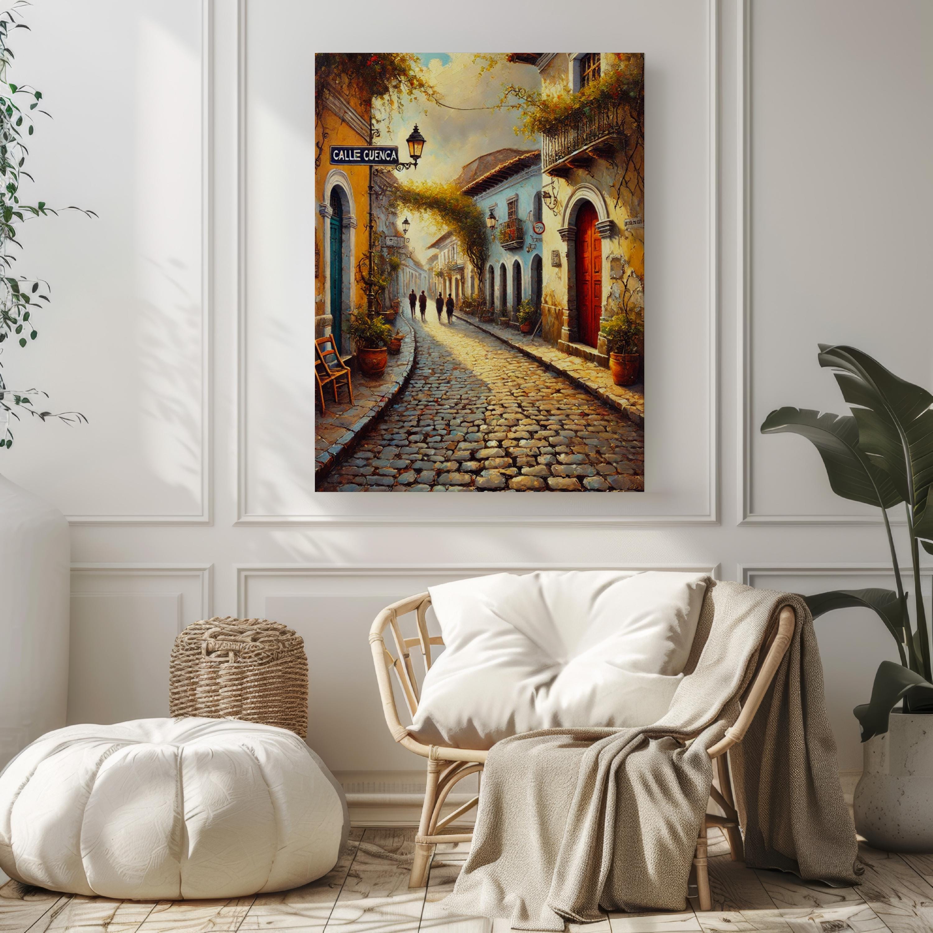 Calle Cuenca Wall Art, Quito Print, Ecuador Travel Poster, Colonial Heritage Home Decor, Housewarming Gift, Museum-Grade Fine Art Paper