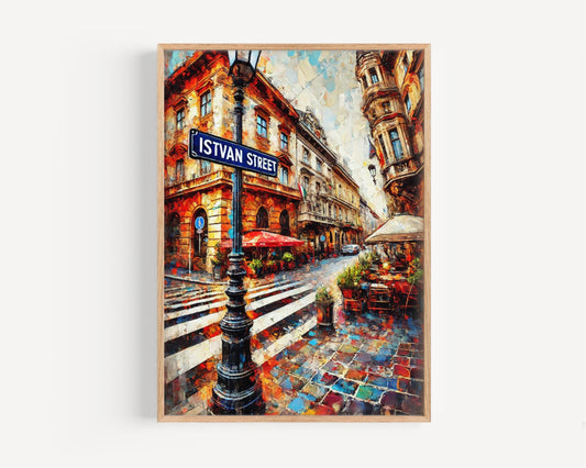 Budapest Wall Art Istvan Street Print Travel Poster Hungary Gift Housewarming Decor Budapest Art Print