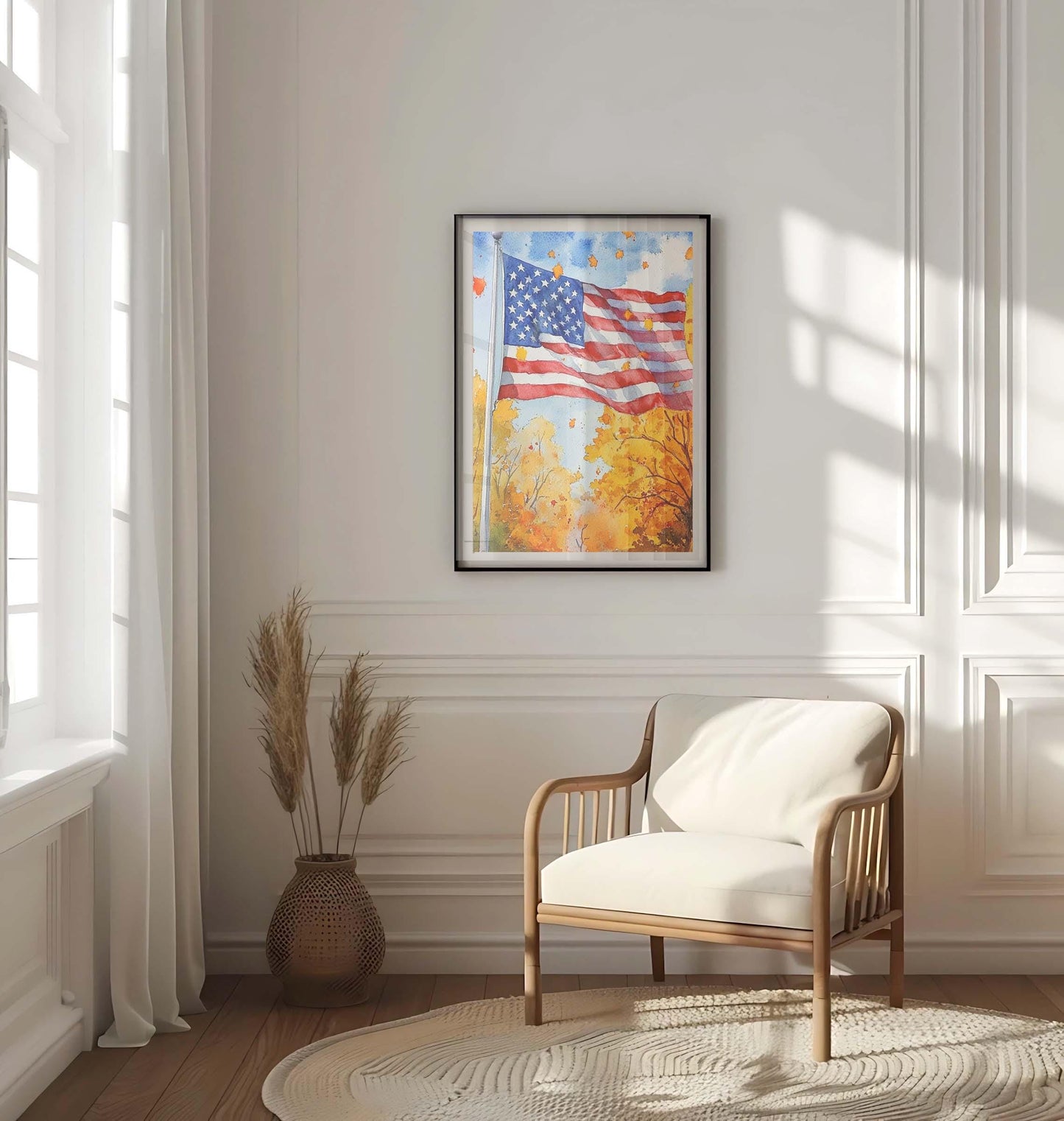 American Flag Artwork Wall Art | Patriotic USA Poster | United States Home Decor Print | American Flag Decor for Living Room & Office