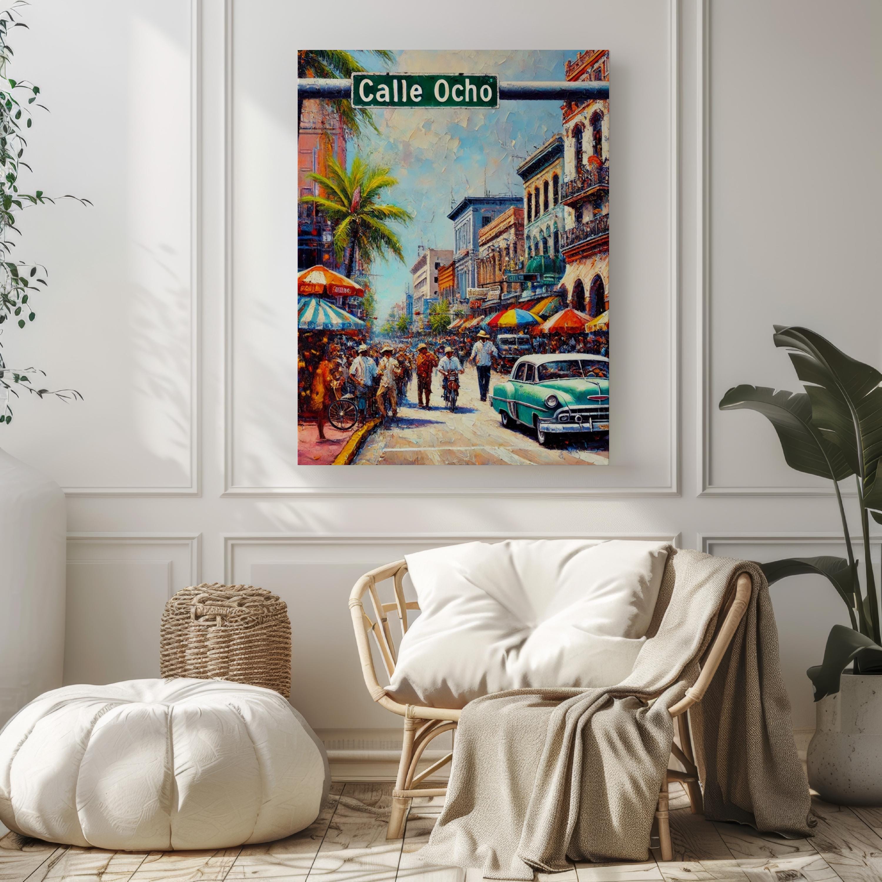 Calle Ocho Print Colorful - Miami, Florida, USA