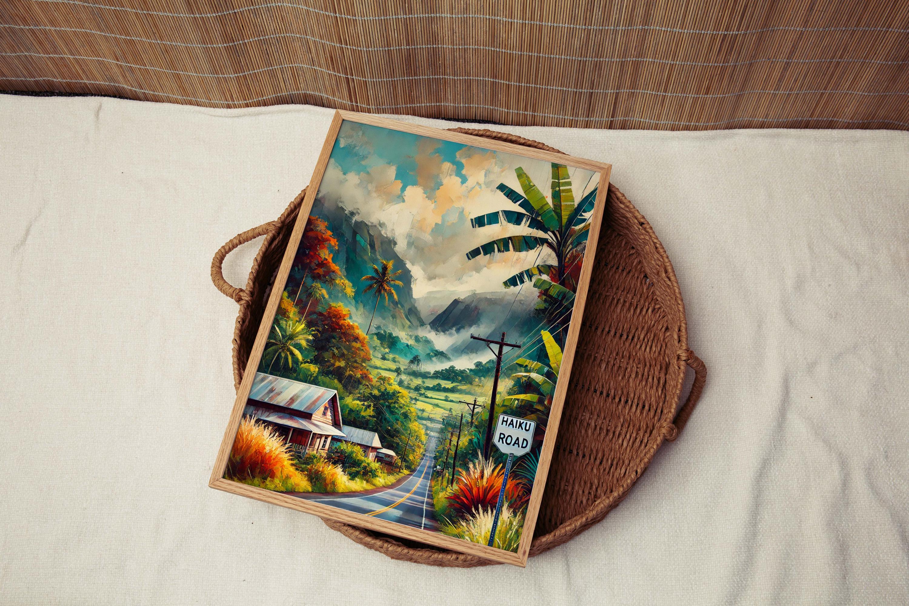 Haiku Road Print Maui Wall Art, Hawaiian Travel Poster, Housewarming Gift, Tropical Haiku Road Artwork, Maui Decor, Hawaii Print