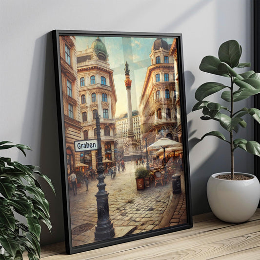 Print Graben Wall Art Vienna Travel Poster Austria Decor Housewarming Gift Austria Souvenir