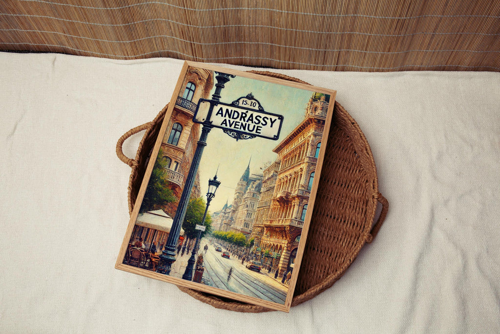 Andrassy Avenue Cubism Art Print: Budapest Historic Boulevard Travel Poster