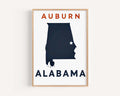 Auburn Print Wall Art - Auburn Alabama Decor, College Poster, Travel Gift, Housewarming & Alabama Home Decoration