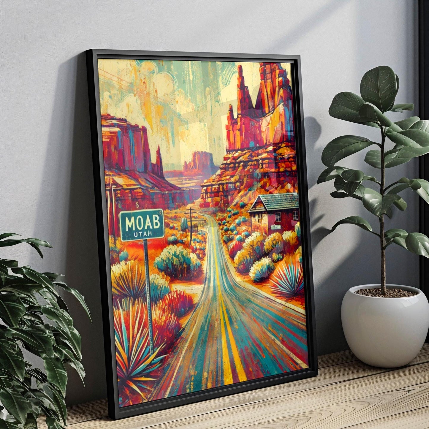 Wall Art Moab Print Utah Travel Poster USA Souvenir Gift Housewarming Decor Scenic Landscape Typography