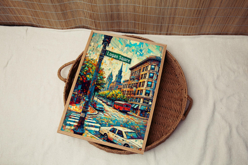 Logan Square Travel Print - Chicago, Illinois, USA