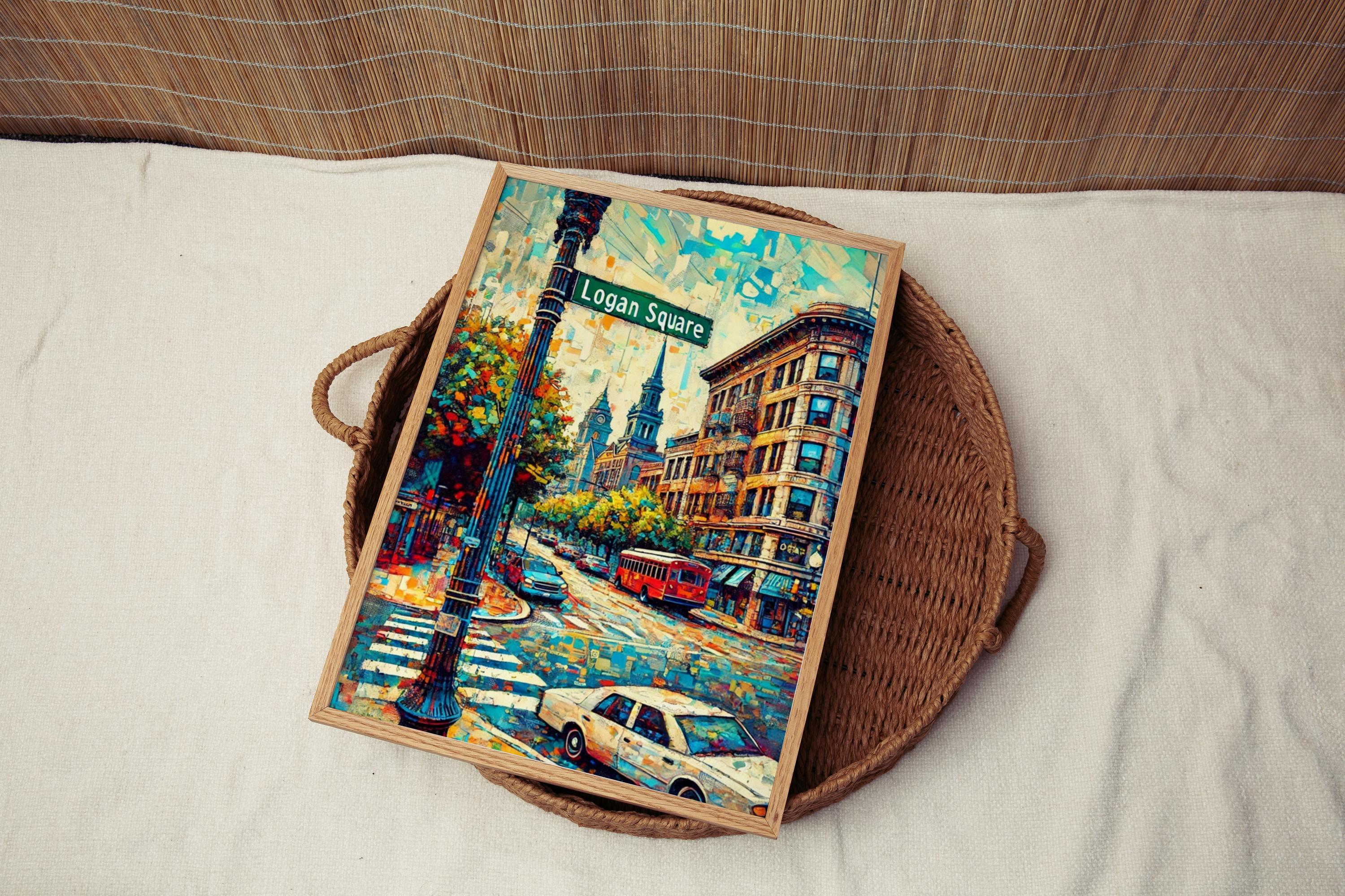 Logan Square Travel Print - Chicago, Illinois, USA