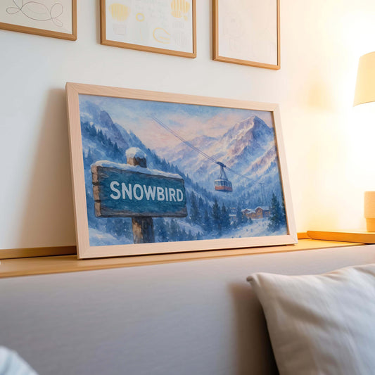 Snowbird Ski Resort Art Print: Utah Winter Landscape