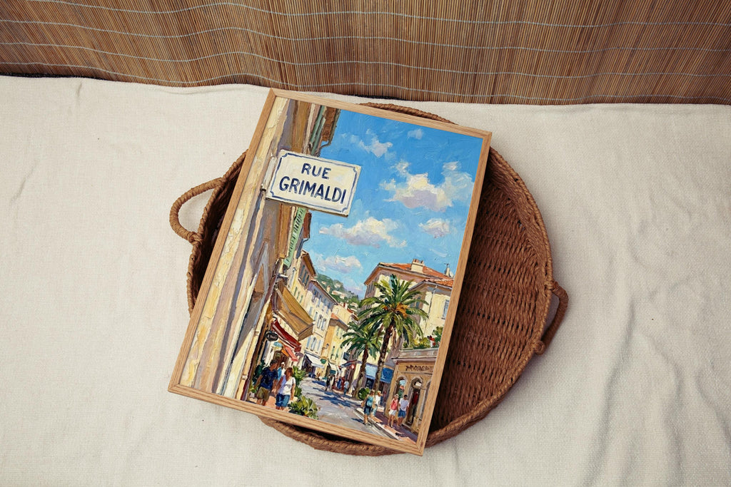 Rue Grimaldi Wall Art Print: La Condamine Monaco Travel Poster