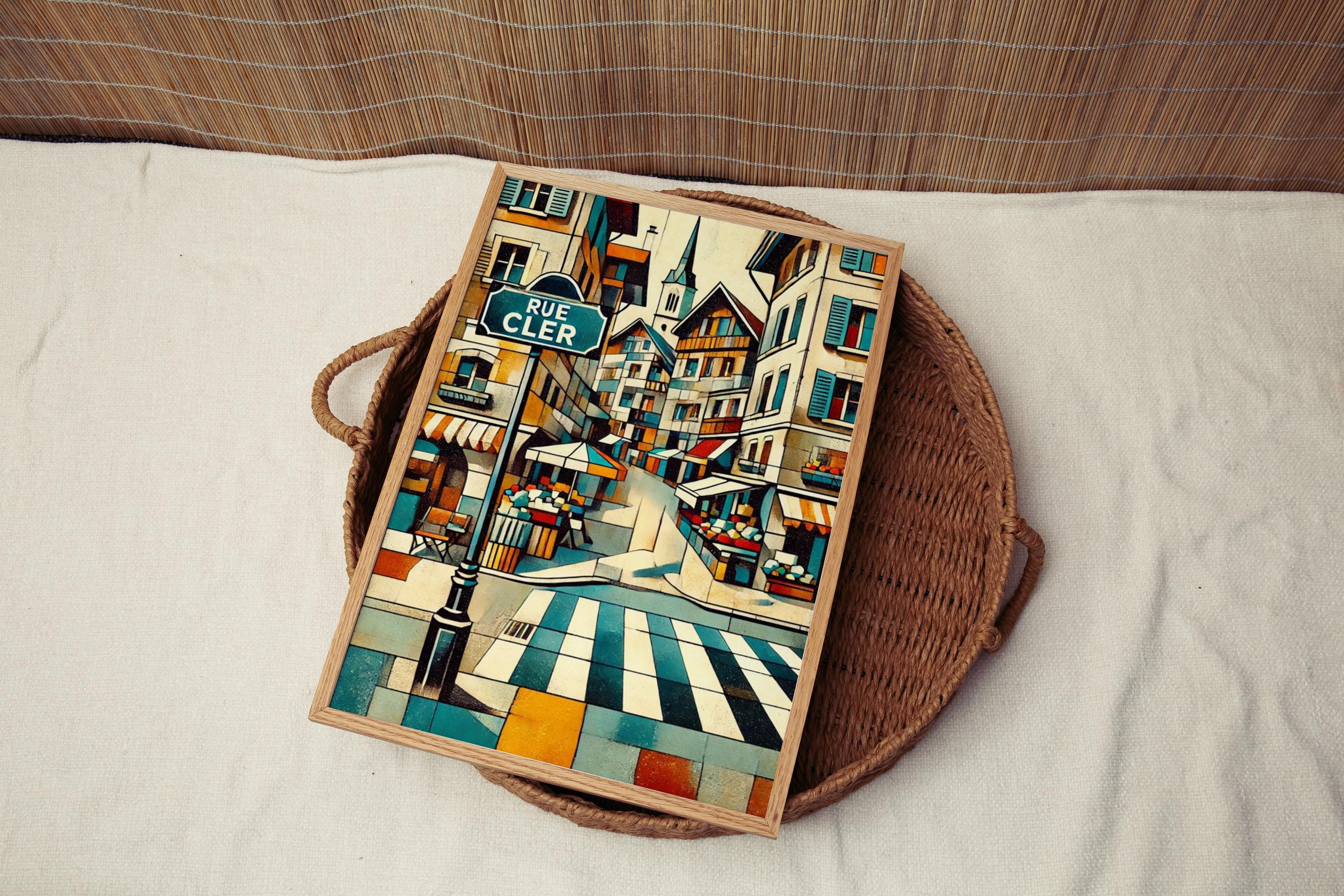 Paris Rue Cler Wall Art Print - Vintage Travel Poster, France Home Decor, Paris Gift & Housewarming Artwork