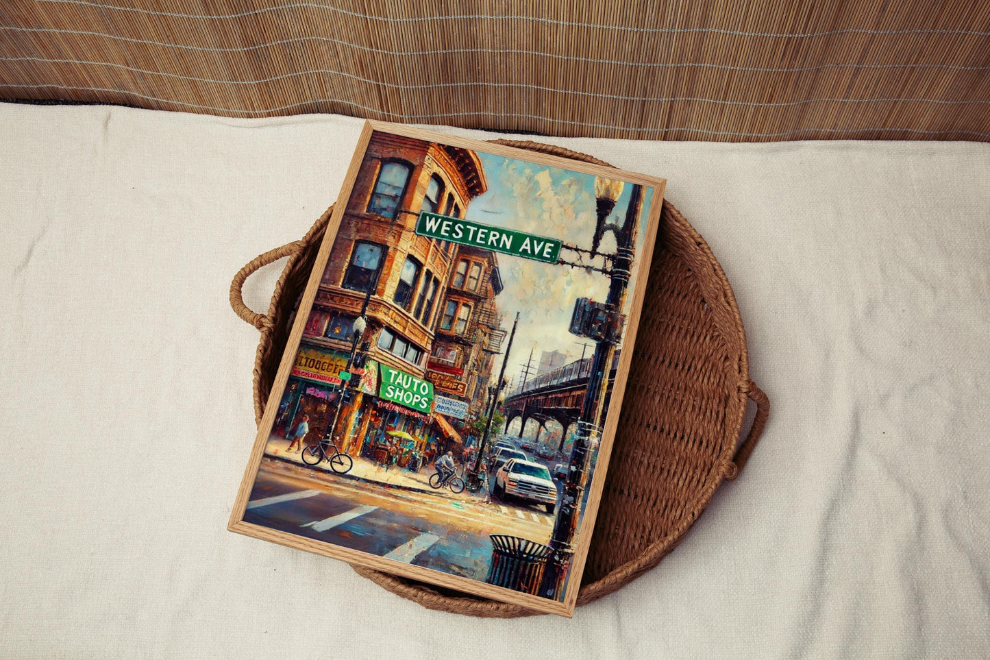 Western Avenue Wall Art, Chicago Print, Illinois Art, Cityscape Travel Poster, Chicago Street Sign, Home Decor Gift, Framed or Unframed