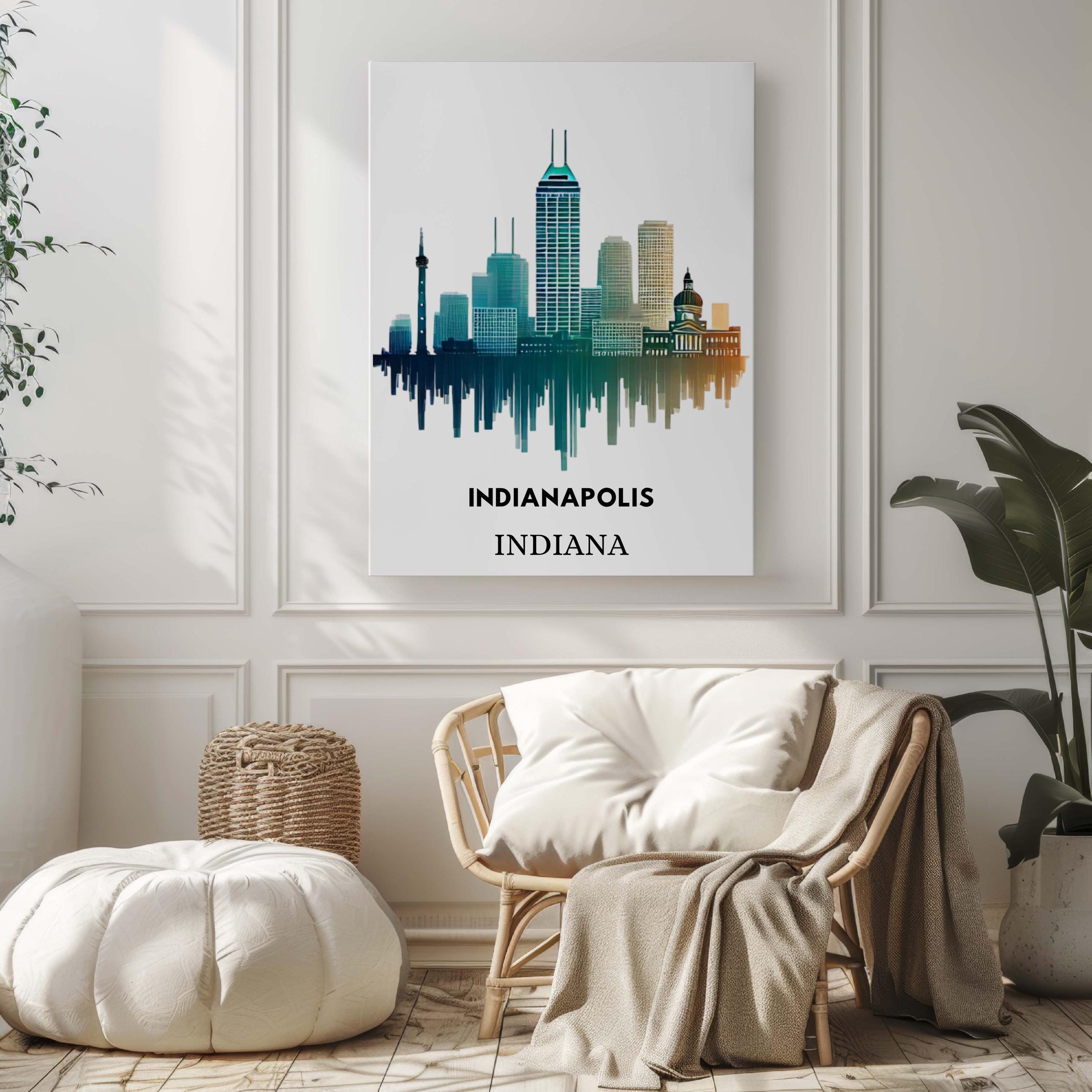 Indiana Art Indianapolis Wall Art Print, Travel Decor, College Gift, Indiana Home Decoration, Housewarming Present